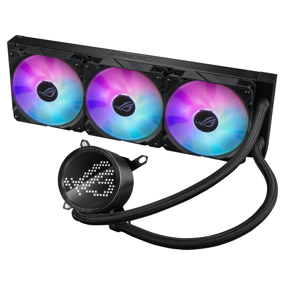 Anime Matrixディスプレイ搭載360mm水冷クーラー「ROG RYUO III